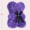 Flower Rose Bear ,Romantic Gift for Valentine's, Mother's Day, Christmas, Birthday,Girl Friend Her Mom Female Wife with Artificial Heart-Shaped Diamonds Purple